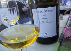 a glass of vouvray wine