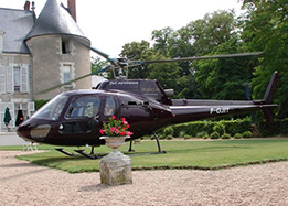 Helicopter flight over the Loire Valley castles